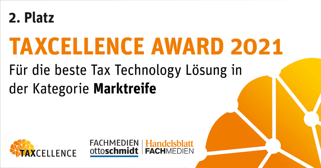 Taxcellence Award Urkunde