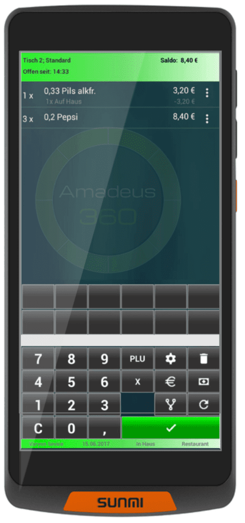 Sunmi m2 mit AmadeusKasse Logo 650px komprimiert